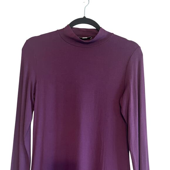 Vince Mock Neck Long Sleeve Mini Dress Purple Size Small - Picture 4 of 8